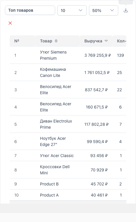 Кнопка экспорта CSV