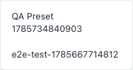 Presets menu on toolbar